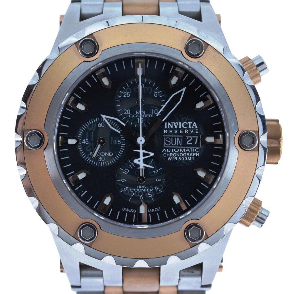 Men's 52mm Invicta Reserve Two Tone Stainless Automatic Cal 7750 Watch Ref 4841!